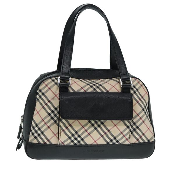 Burberry Nova Check Hand Bag Canvas Beige Silver - Picture 1 of 16
